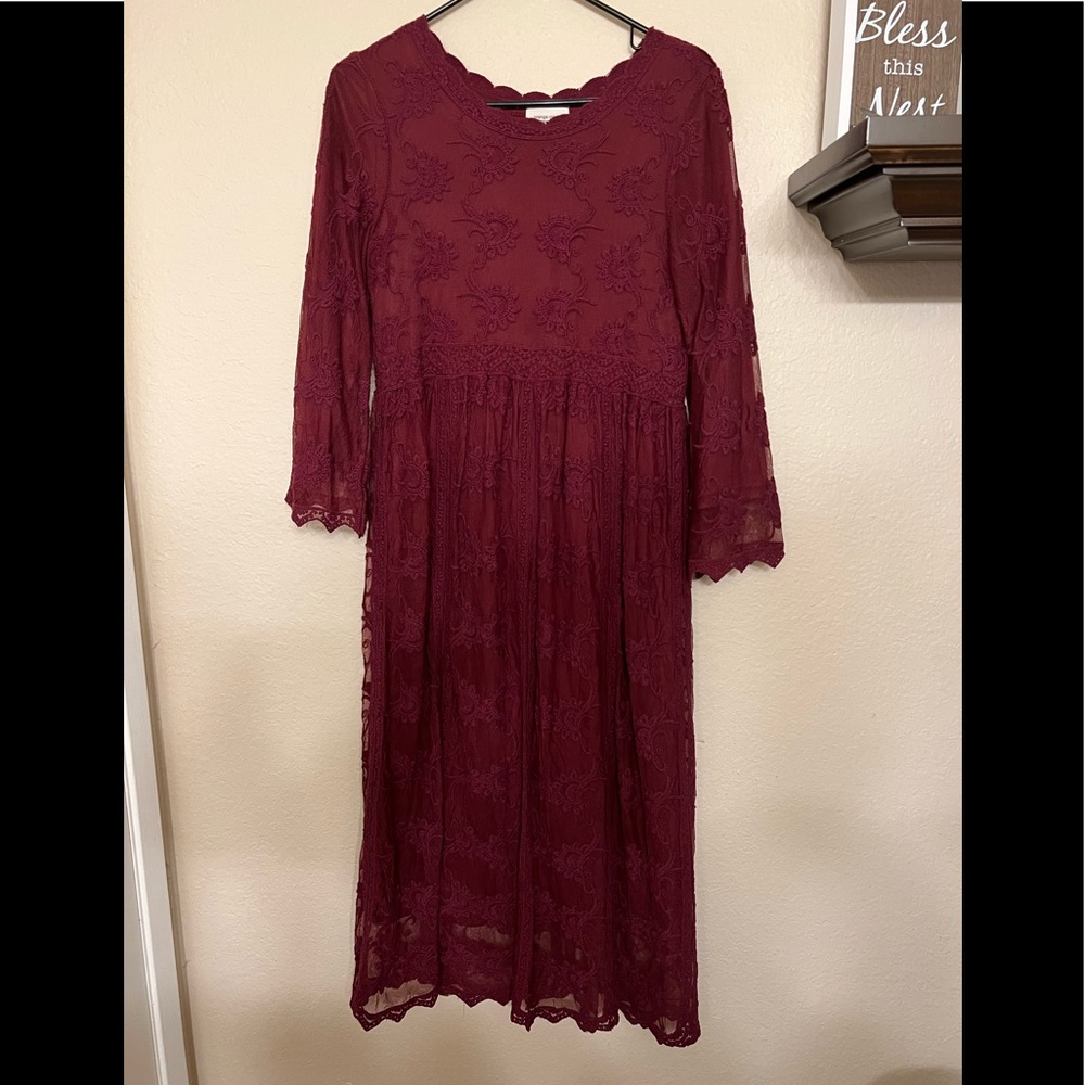 Burgundy Lace Dress